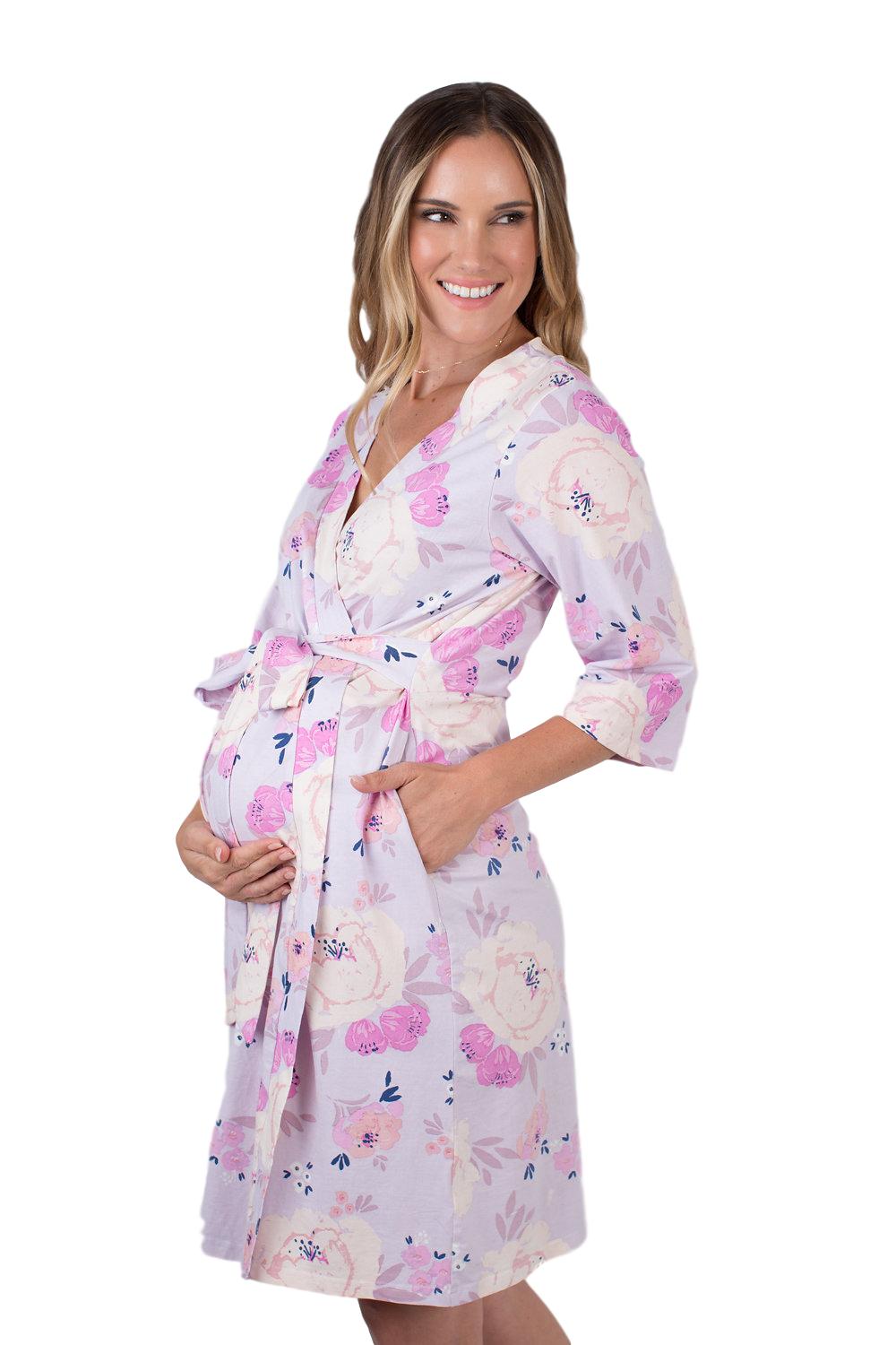 Nicole Pregnancy & Postpartum Robe & 3 in 1 Labor Gown Set - L/XL  pre pregnancy 12-22 | Labor gowns, Delivery robe, Nursing gown
